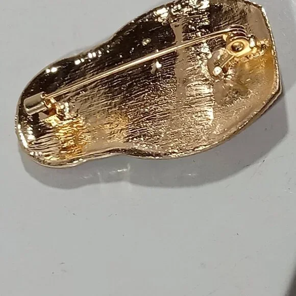 Lady Matryoshka Doll Style PIN Brooch Rhinestone Enamel Dragonfly Golden Pearly - Picture 5 of 7